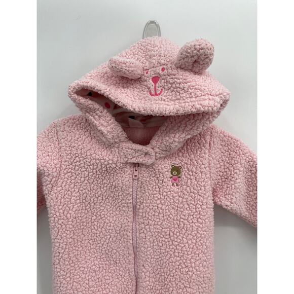 Carter's 6 mo fuzzy bear One Piece Jumpsuit Cozy Fleece bunting snowsuit - Picture 2 of 5
